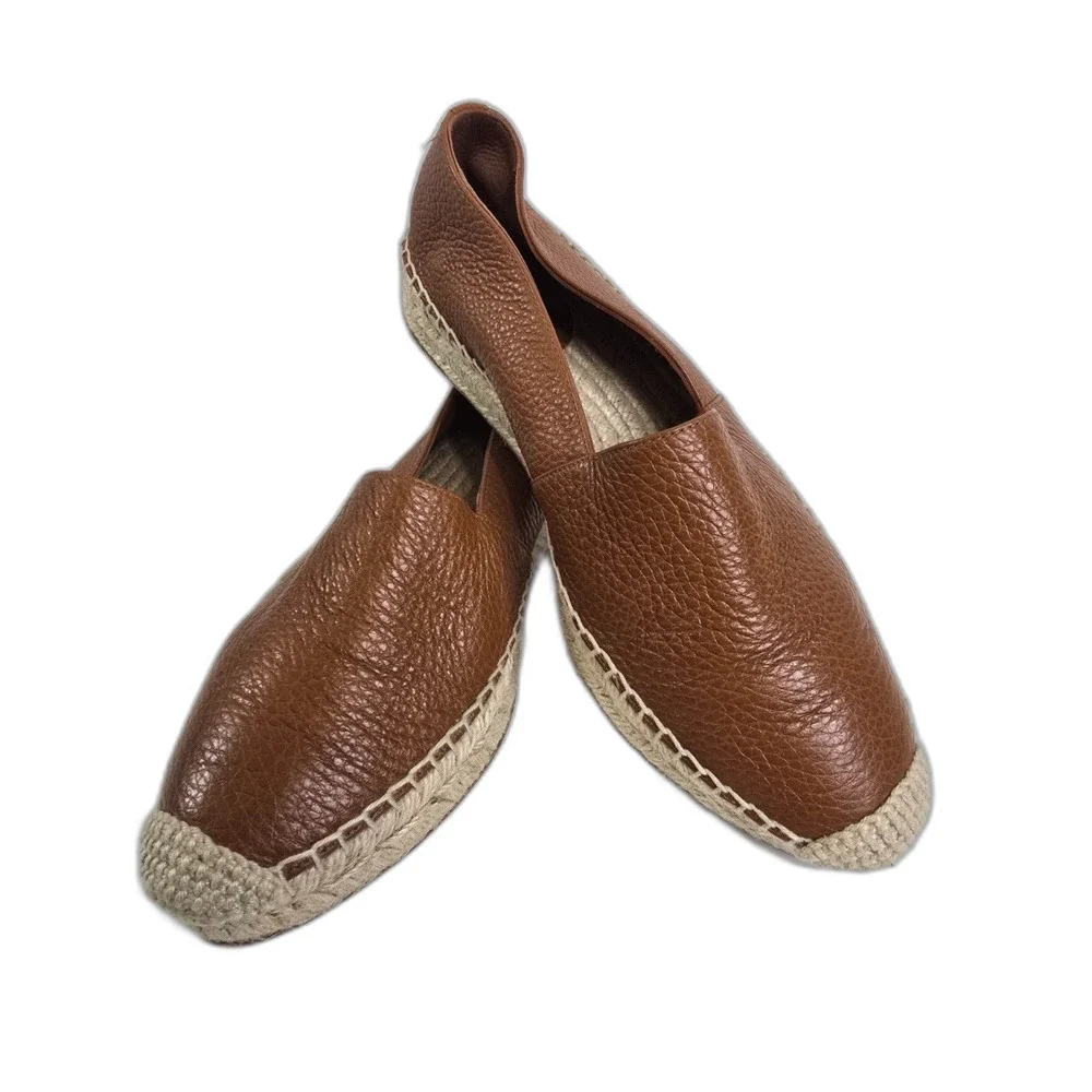 Lafayette 148‎ Brown Leather Espadrilles Size 37 – Made in Spain Slip-On Flats
